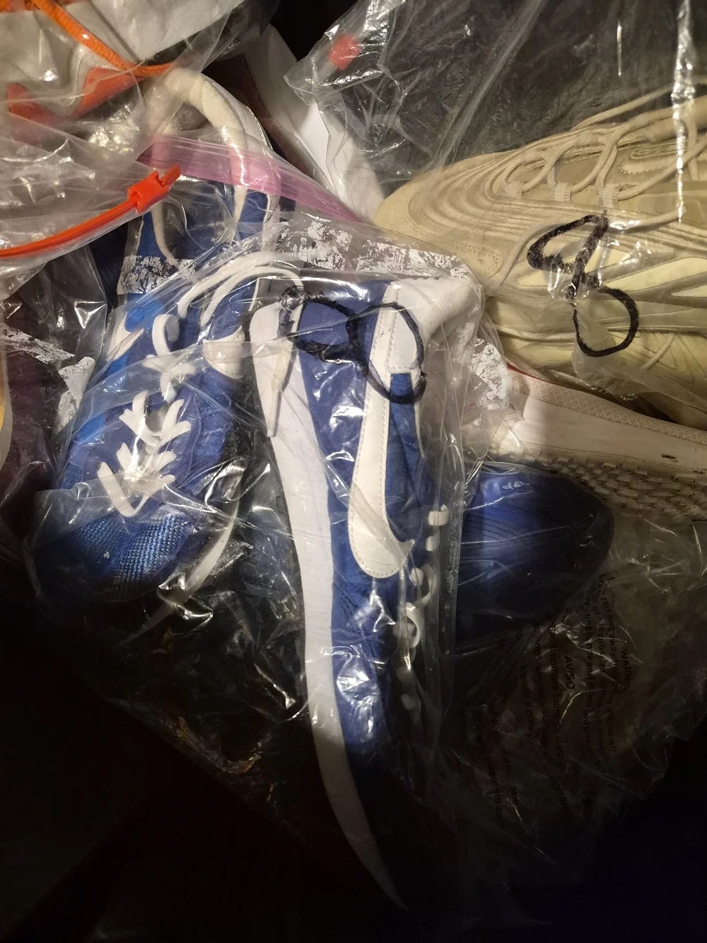 Nike Men's Blue and White Low-Top Sneakers